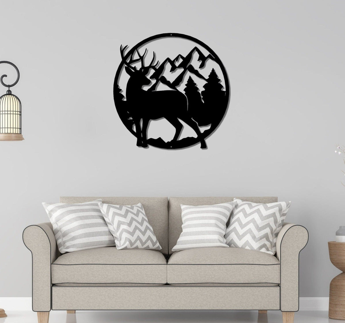 Deer Buck Wall Decor Metal Cutout Deer Scenic Deer Art 8 Point Buck Decor Hunting Room Wall Decor Non Rust