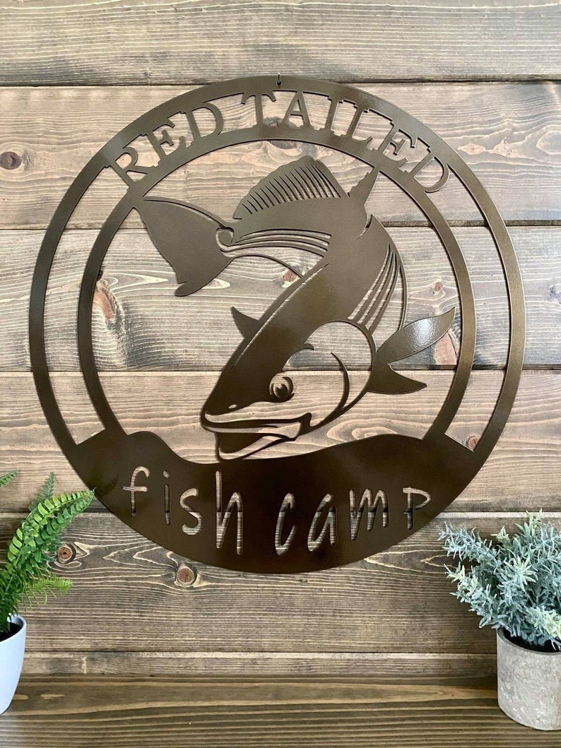 Red Fish/spotted Tail/red Drum Fish Sign Fishing Camp Sign Fisherman's Sign Fish Sign Custom Metal Art Christmas Gift