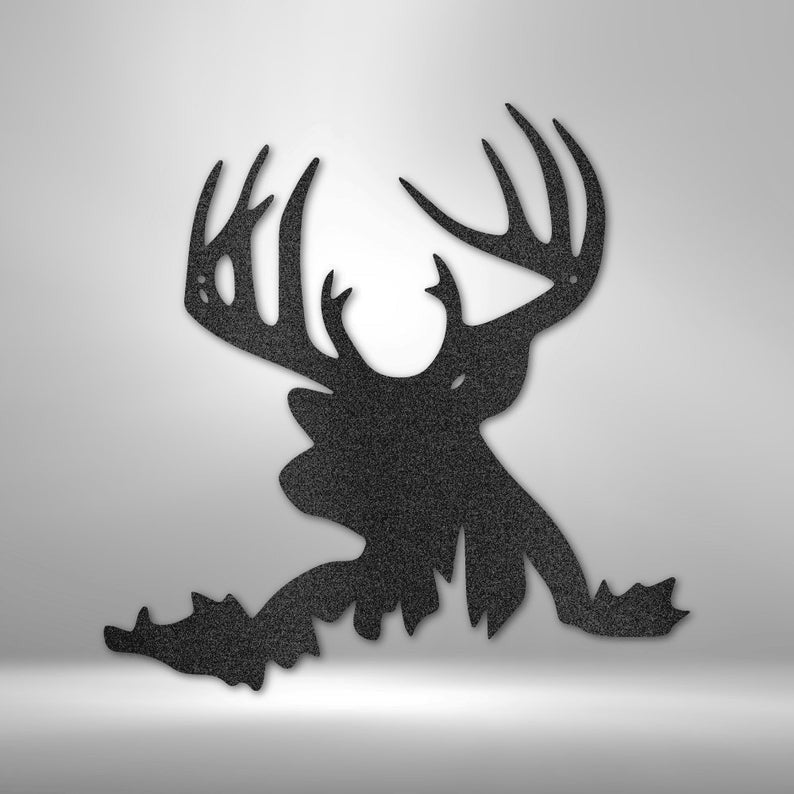 Deer Head Sign Deer Antler Decor Deer Hunter Gift Deer Camp Sign Christmas Gift For Him Deer Name Metal Sign Man Cave Gift