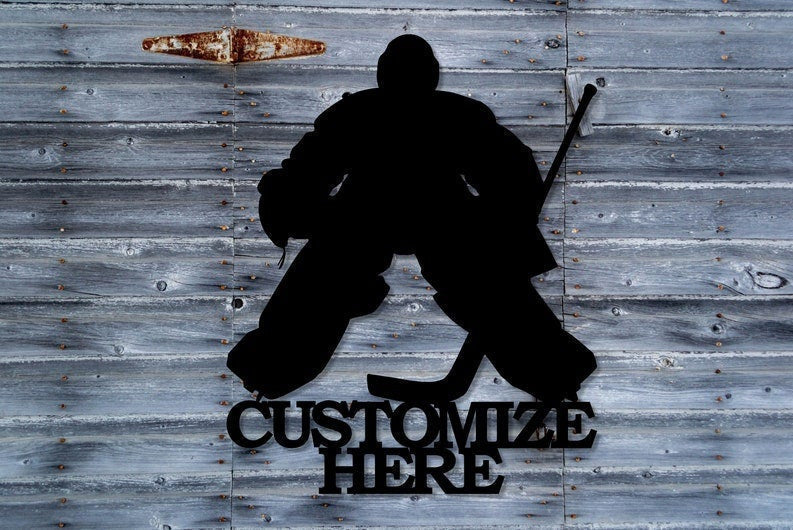 Customizable Metal Hockey Goalie Sign Personalized Hockey Player Decoration Hockey