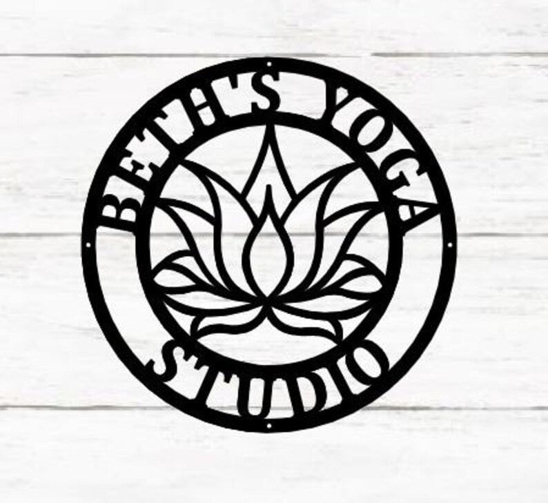 Yoga Studio Decor Lotus Flower Sign Lotus Metal Wall Decor Metal Wall Hangings ation Yoga Wall Art