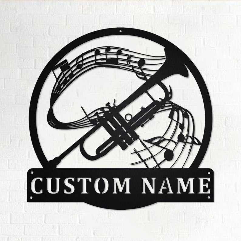 Custom Trumpet Musical Instrument Personalized Trumpet Teacher Name Sign Decoration For Room Trumpet Trumpet