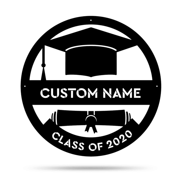 Graduation Monogram Cut Metal Sign Metal House Sign