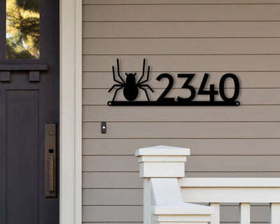 Spider Address Sign Spider Themed Metal Sign Metal Spider Sign Spider Address Plaquehalloween Address Sign Halloween Sign Spider Decor