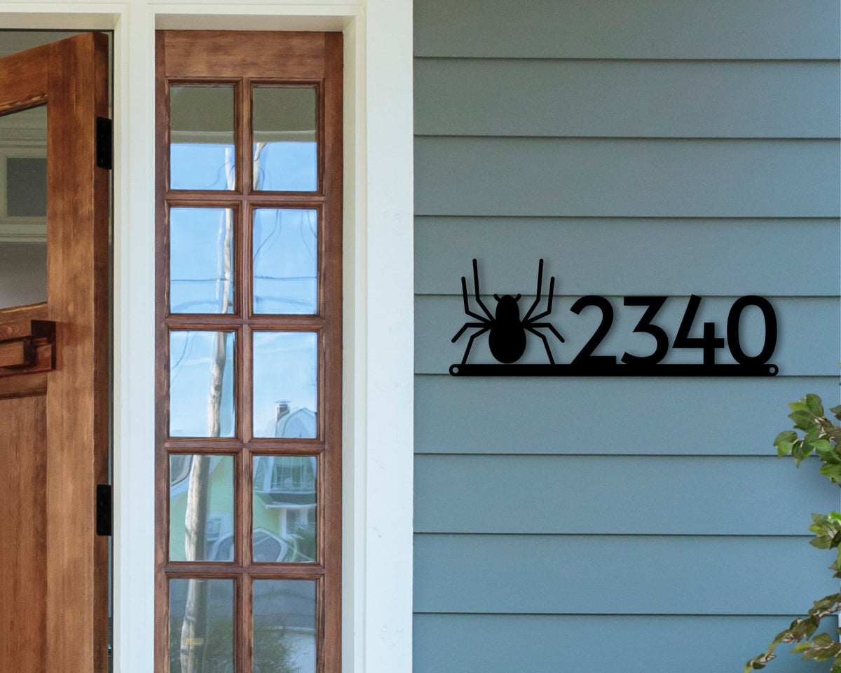 Spider Address Sign Spider Themed Metal Sign Metal Spider Sign Spider Address Plaquehalloween Address Sign Halloween Sign Spider Decor