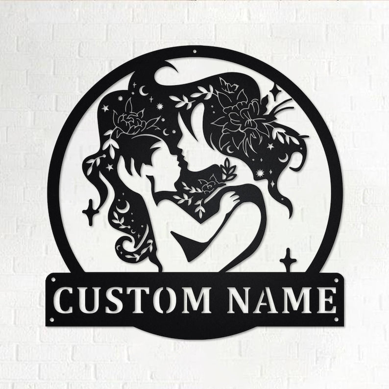 Custom Floral Mom And Baby Personalized Mom And Baby Name Sign Decoration For Room Mom And Baby Love Baby