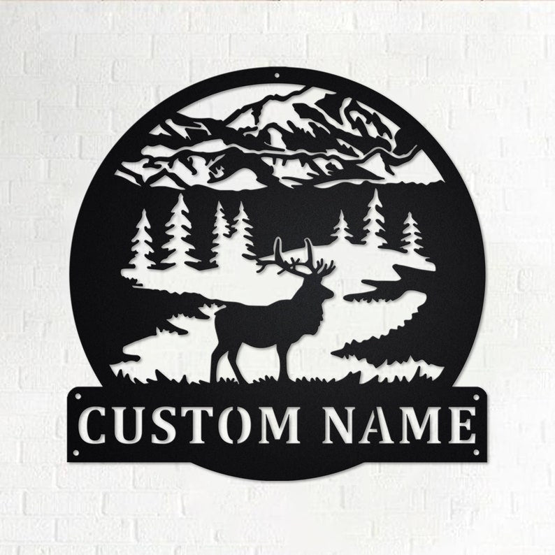 Custom Elk Hunting Personalized Elk Hunter Name Sign Decoration For Room Elk Hunting Custom Elk Hunting