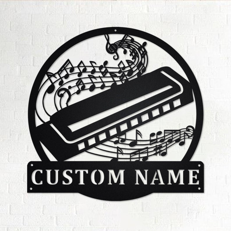 Custom Harmonica Musical instrument Personalized Harmonica Teacher Name Sign Decoration For Room Harmonica