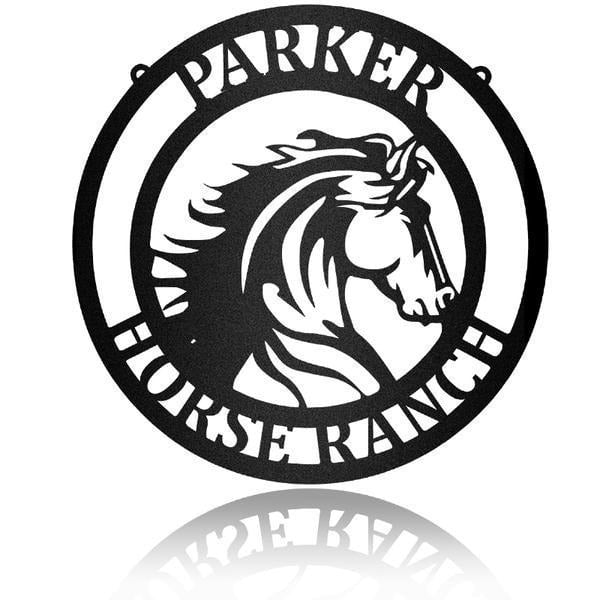 Horse Ranch Custom Welcome Sign Personalized Horse Metal Sign Horseshoe Art Western Decor Initial Metal Sign Housewarming Gift Farmhouse Decor  Decor