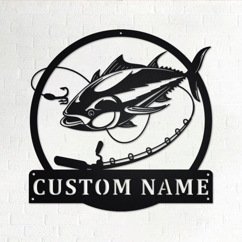 Personalized Tuna Fish Metal Sign Fishing Fishing Metal wall Decor Fishing Lover Custom Fishing Fishman Tuna Fish
