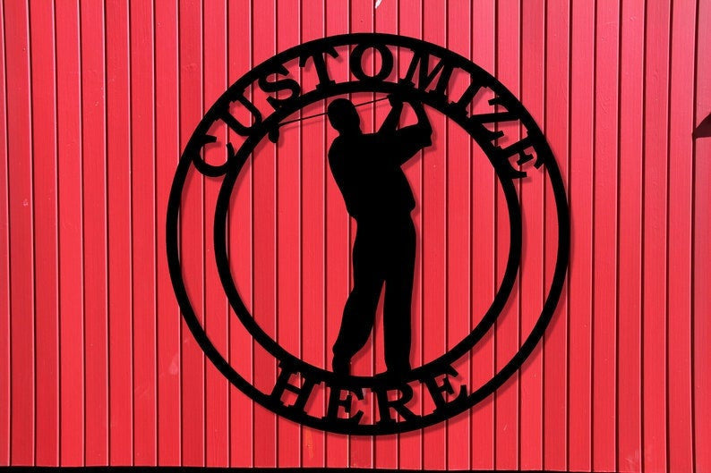 Customizable Metal Golf Sign Personalized Golfing Decor Metal Golf Decoration