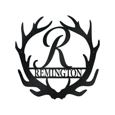 Deer Antler Monogram Letter Sign Hunter Gift Deer Camp Sign Christmas Gift For Him Deer Name Metal Sign Fathers Day Gift