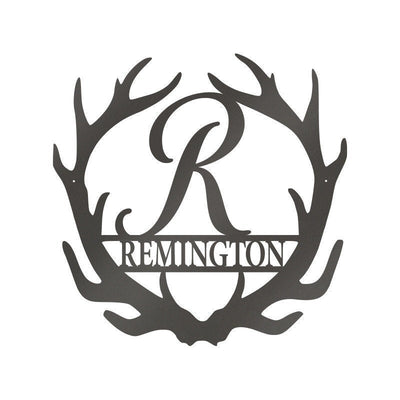 Deer Antler Monogram Letter Sign Hunter Gift Deer Camp Sign Christmas Gift For Him Deer Name Metal Sign Fathers Day Gift