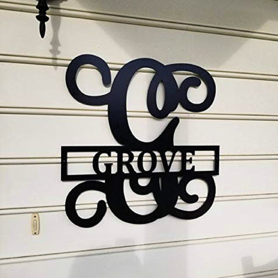 Established Porch Sign Split Letter Monogram & Family Last Name Design
