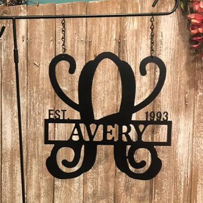 Established Porch Sign Split Letter Monogram & Family Last Name Design