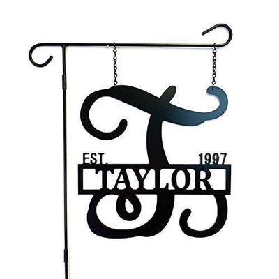 Established Porch Sign Split Letter Monogram & Family Last Name Design
