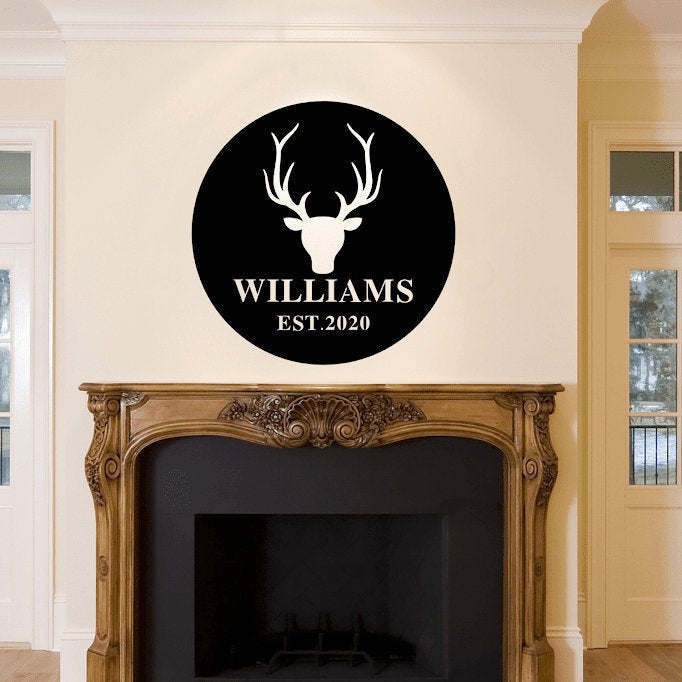 Antler Monogram Signantler Wall Artantler Signantler Decordeer Name Metal Signfamily Name Sign Fathers Day Giftdeer Hunting Gift