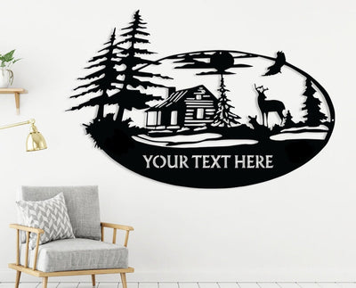 Family Name Deer Metal Sign Deer Sign Father Day Gift Farmhouse Sign Deer Hunter Gift Nature Wildlife Lover Gift