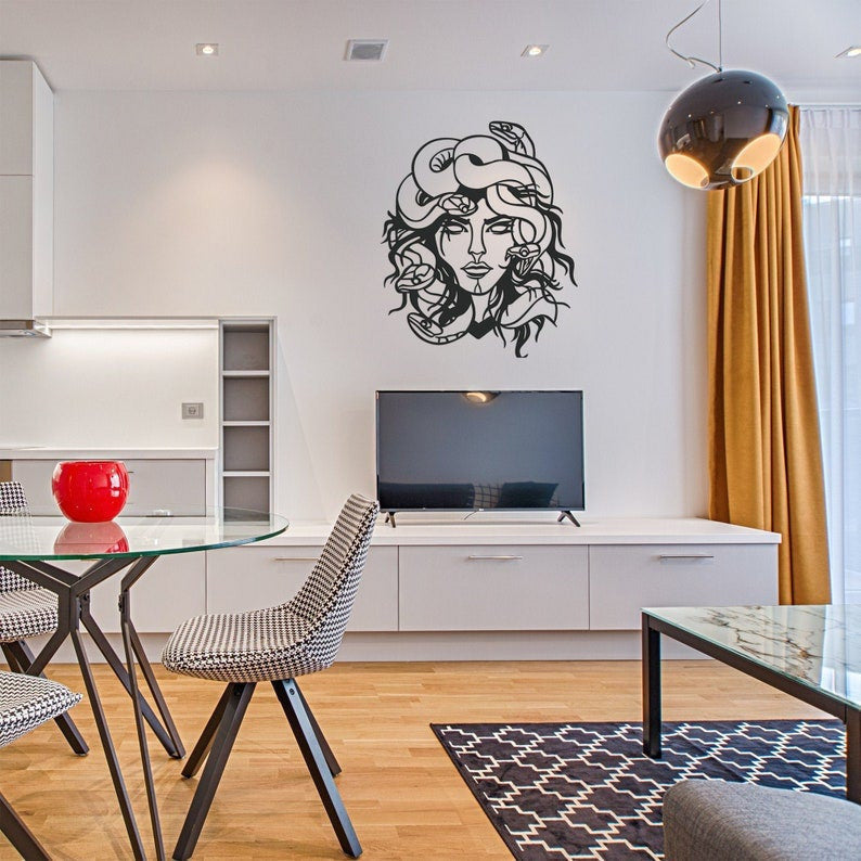 Medusa Metal Wall Decor Greek Mythology Medusa Tattoohousewarming Giftliving Room Wall Art