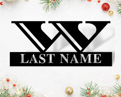 Last Name Metal Sign Initial Sign Metal Monogram Sign Door Hanger Family Name Sign Welcome Front Porch Sign Gift