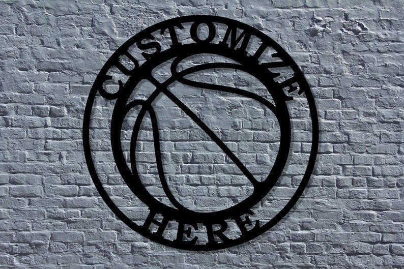 Customizable Metal Basketball Sign Basketball Metal Basketball Sign Custom Basketball Decor
