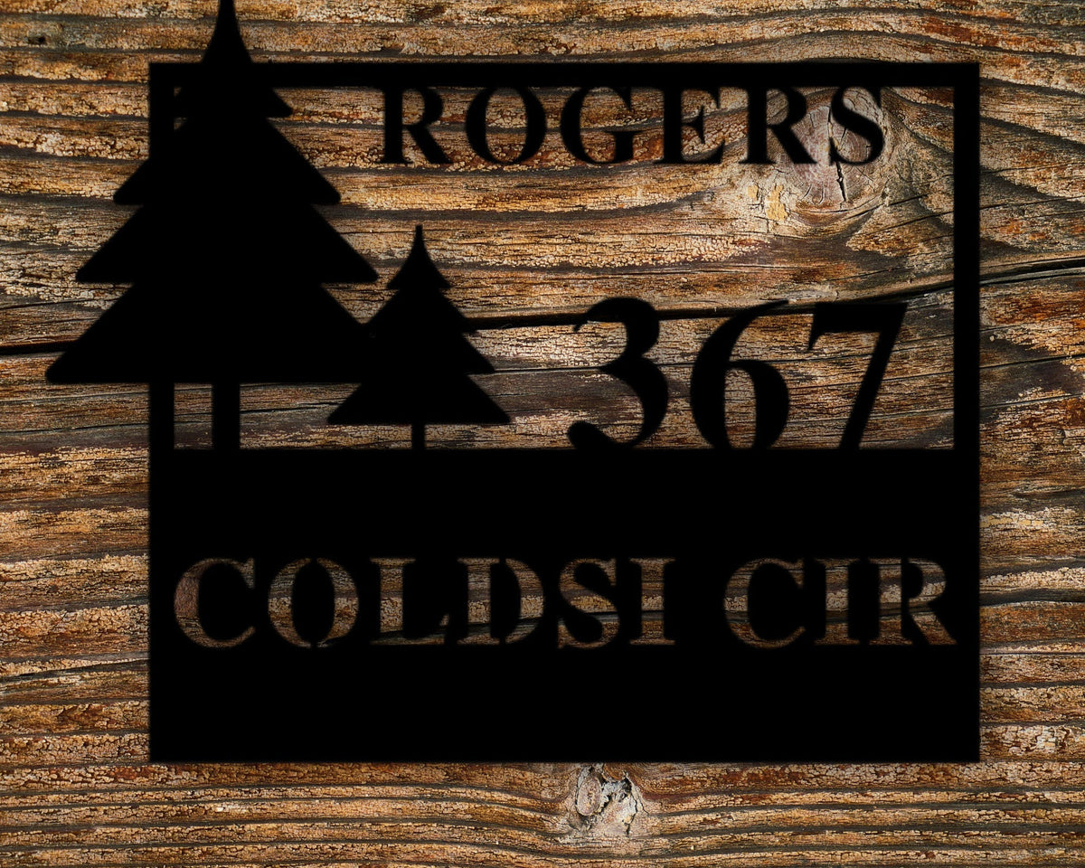 Custom Metal Address Sign Wilderness Rustic Sign Metal House Number Sign Outdoor Gift Ideas Address Plaque Housewarming Gift