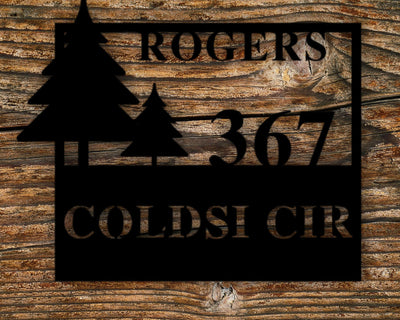 Custom Metal Address Sign Wilderness Rustic Sign Metal House Number Sign Outdoor Gift Ideas Address Plaque Housewarming Gift