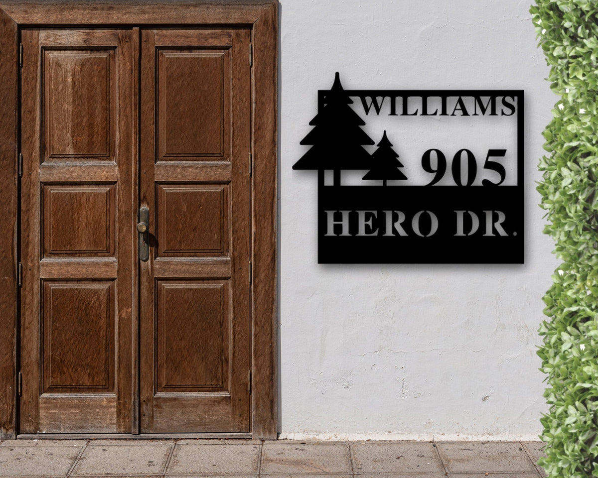 Custom Metal Address Sign Wilderness Rustic Sign Metal House Number Sign Outdoor Gift Ideas Address Plaque Housewarming Gift