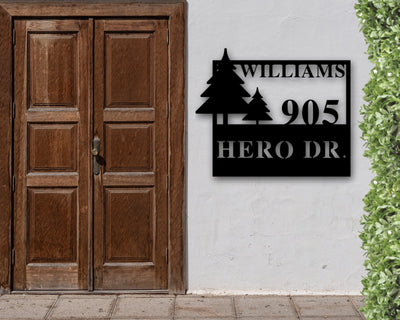 Custom Metal Address Sign Wilderness Rustic Sign Metal House Number Sign Outdoor Gift Ideas Address Plaque Housewarming Gift