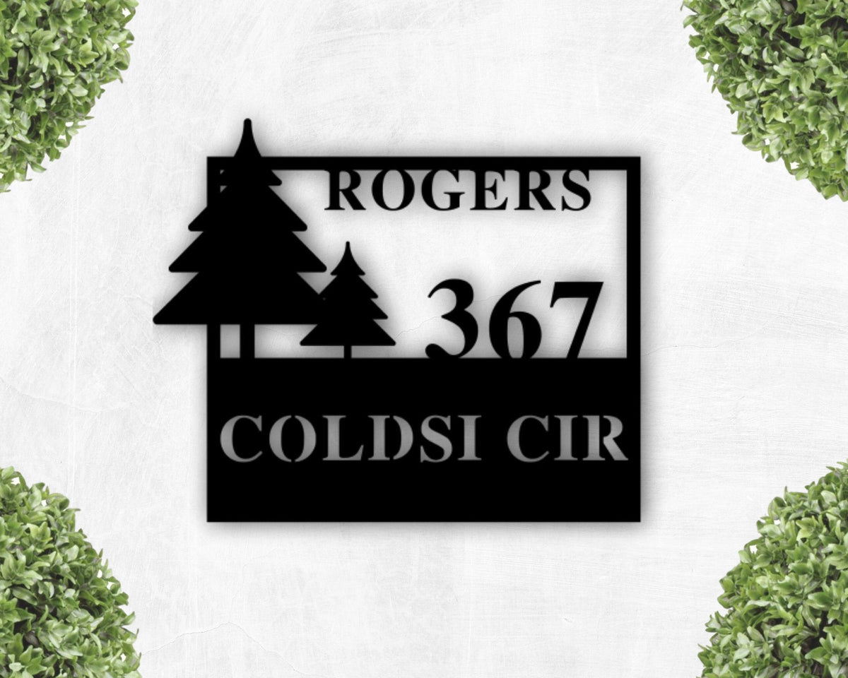 Custom Metal Address Sign Wilderness Rustic Sign Metal House Number Sign Outdoor Gift Ideas Address Plaque Housewarming Gift