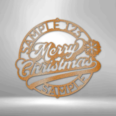 Personalized Merry Christmas Monogram Christmas Gift Idea Holiday Housewarming Gift