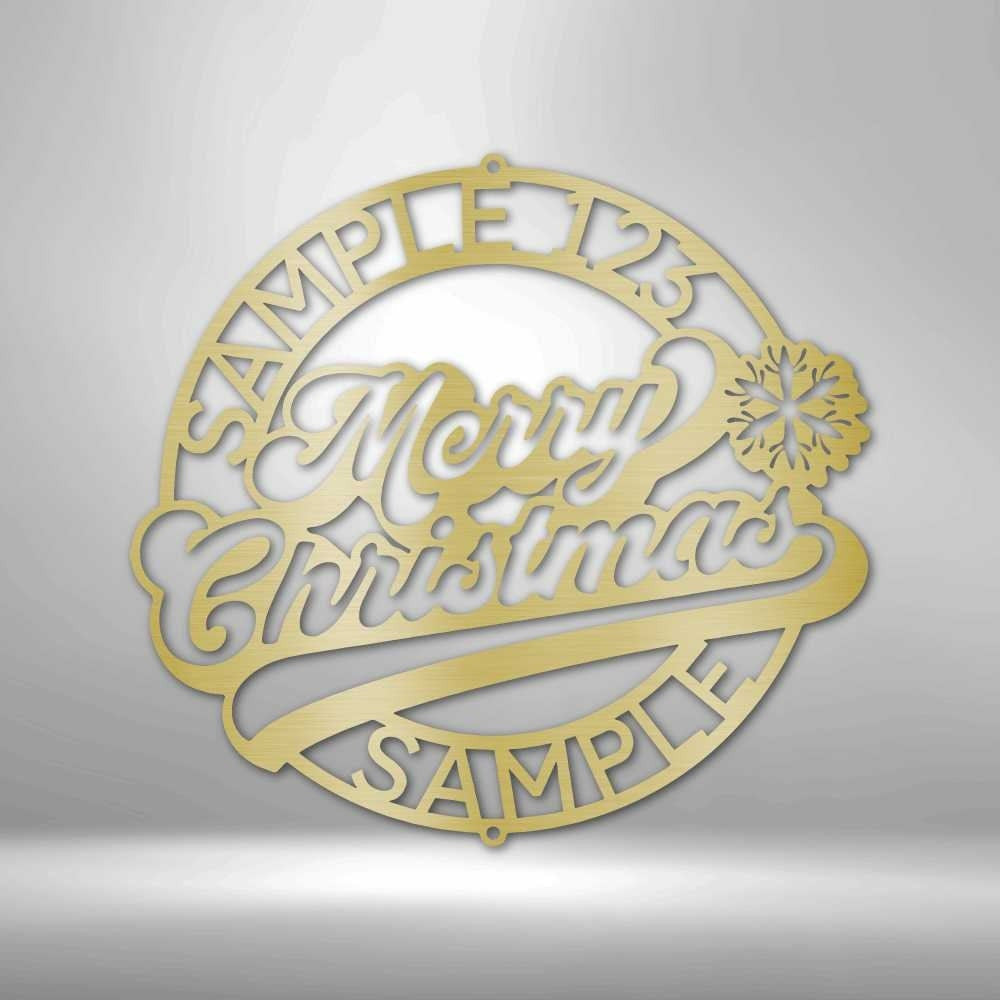 Personalized Merry Christmas Monogram Christmas Gift Idea Holiday Housewarming Gift