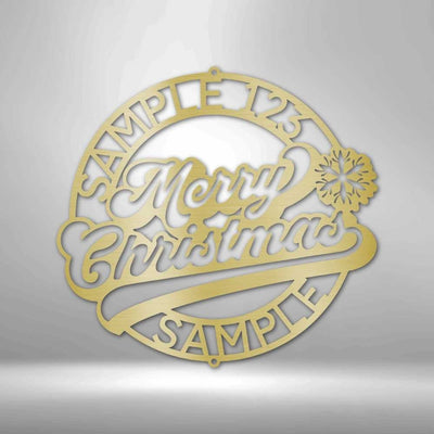 Personalized Merry Christmas Monogram Christmas Gift Idea Holiday Housewarming Gift