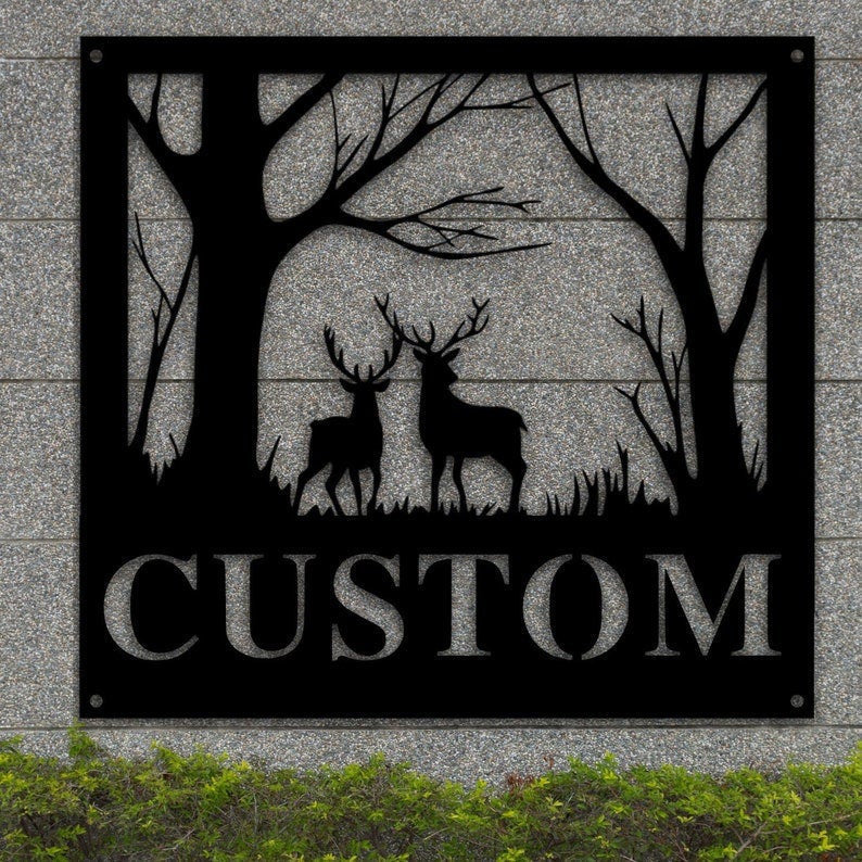Deer Wall Signmetal Deer Custom Sign Metal Welcome Sign Deer Sign Deerdadgift For Daddeer Huntingchristmascyber Monday