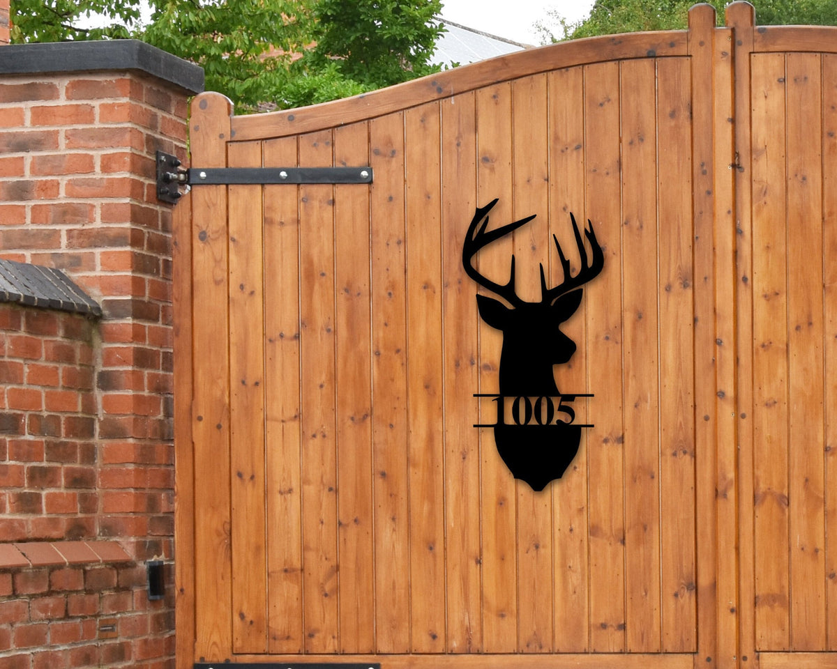 Custom Metal Address Sign Deer Antler Metal House Numbers Outdoor Metal Mailbox Sign Metal Address Plaque Housewarming Gift