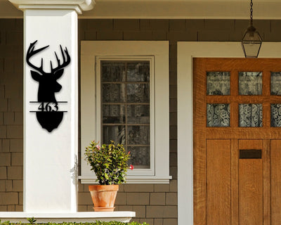 Custom Metal Address Sign Deer Antler Metal House Numbers Outdoor Metal Mailbox Sign Metal Address Plaque Housewarming Gift