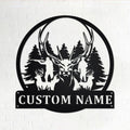 Custom Deer hunting Personalized Deer hunter Name Sign Decoration For Room Deer hunting Metal Custom Deer hunter