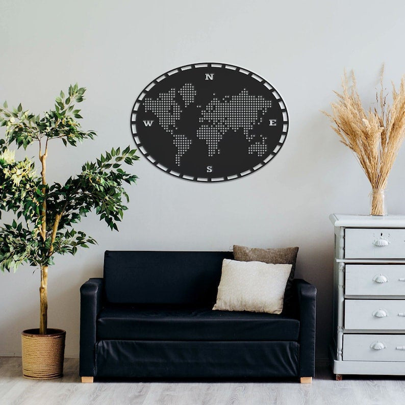 Metal World Map Metal Wall Sign office Wall Artworld Map Designminimal World Maphousewarming Giftglobeworld Map Design