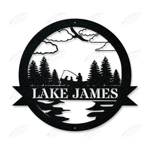 Great Outdoor Fishing Boat Monogram Cut Metal Sign Metal House Sign