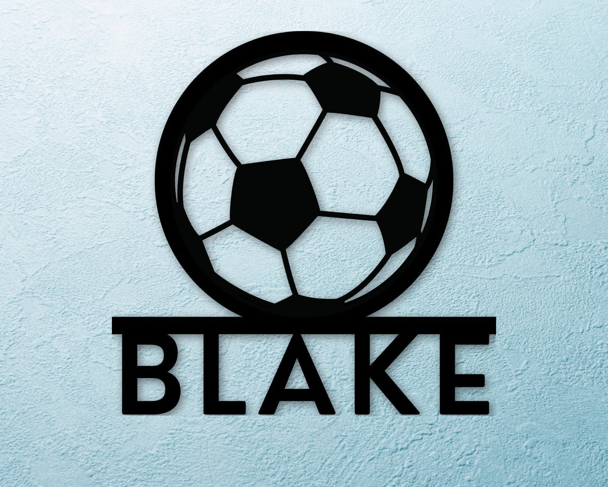 Personalized Sign Boys Decor Custom Sign Boys Bedroom Decor Gift For Him Name Sign Custom Metal Soccer Sign Boys Room Soccer Sign