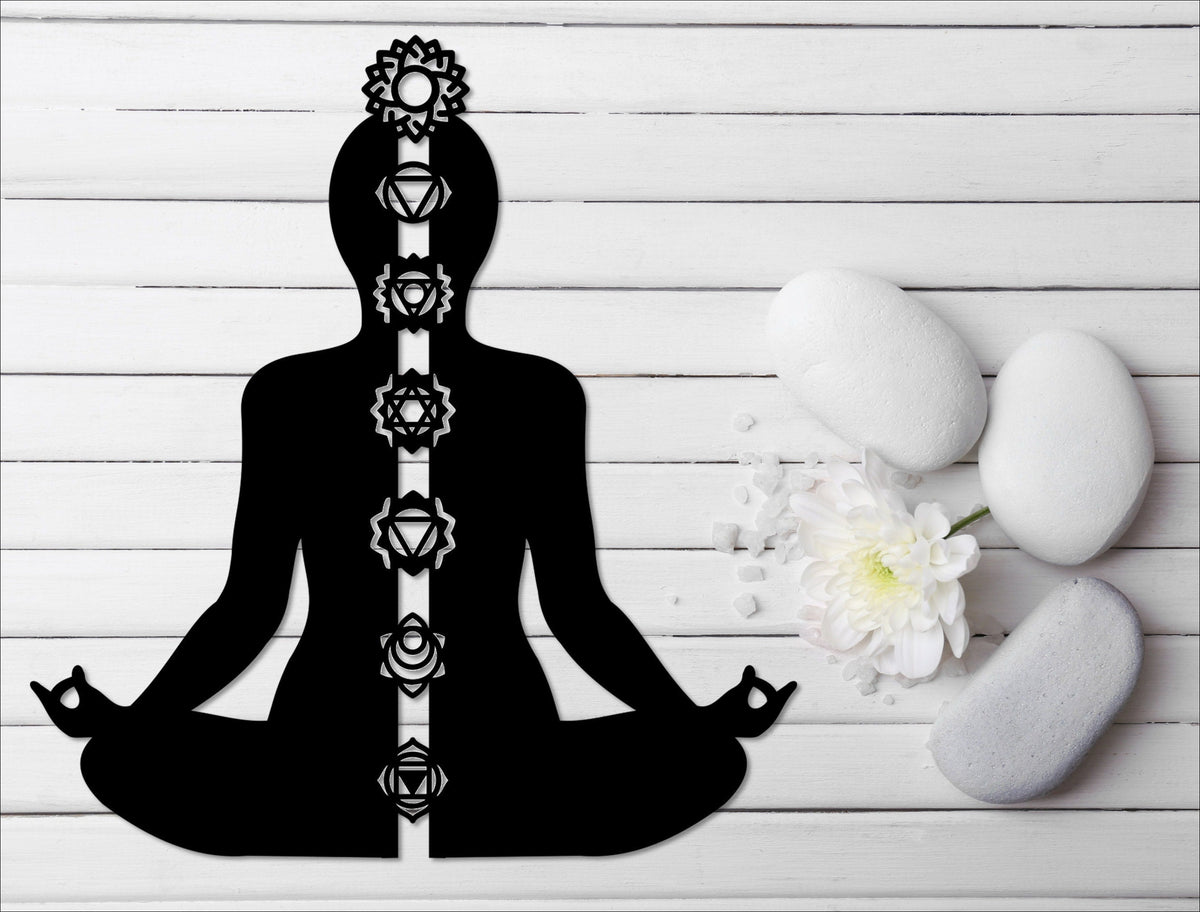 Chakra Meditation Yoga Studio Decor Cut Metal Sign Wall Metal Art
