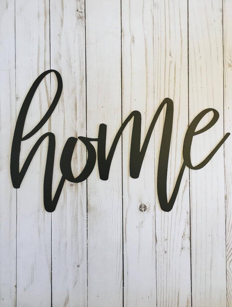 Home Metal Sign Farmhouse Decor Housewarming Gift Metal Words