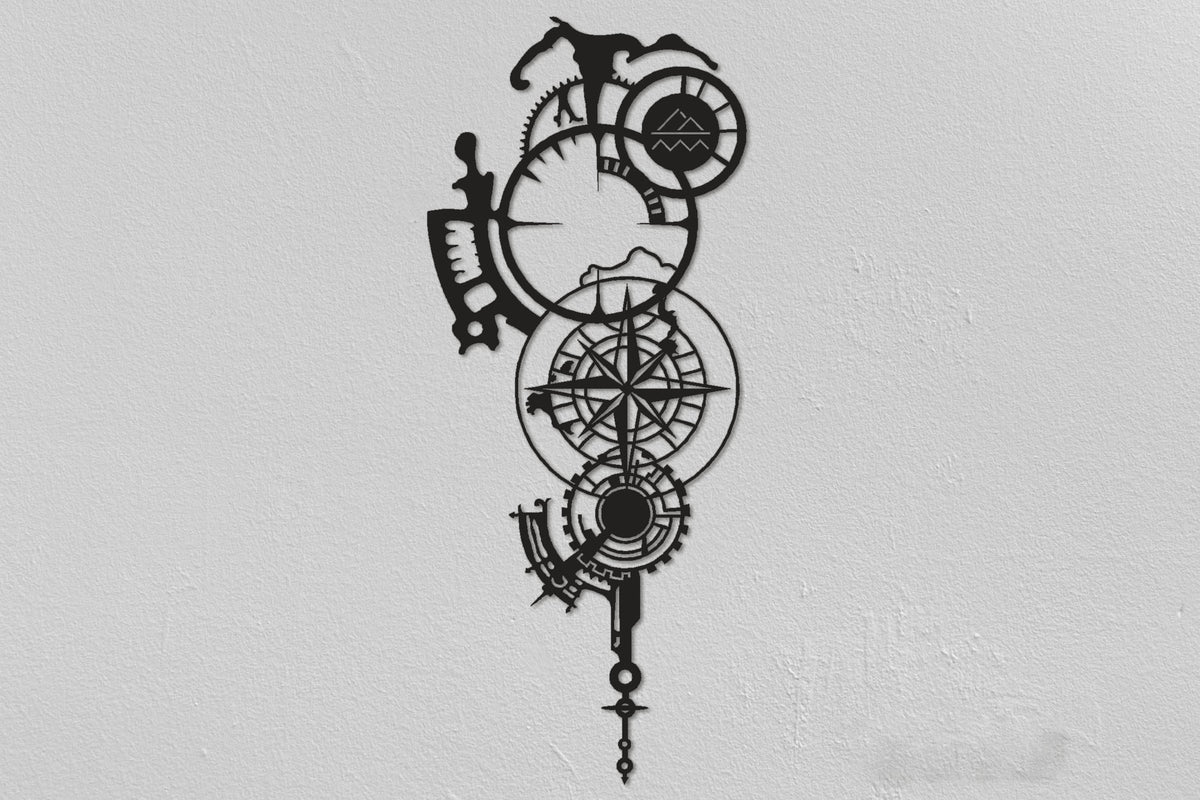 Compass Designed Mechanical Shaped Decorative Home Wall Decor Christmas Gifts Farmhouse Boussole Wall Art