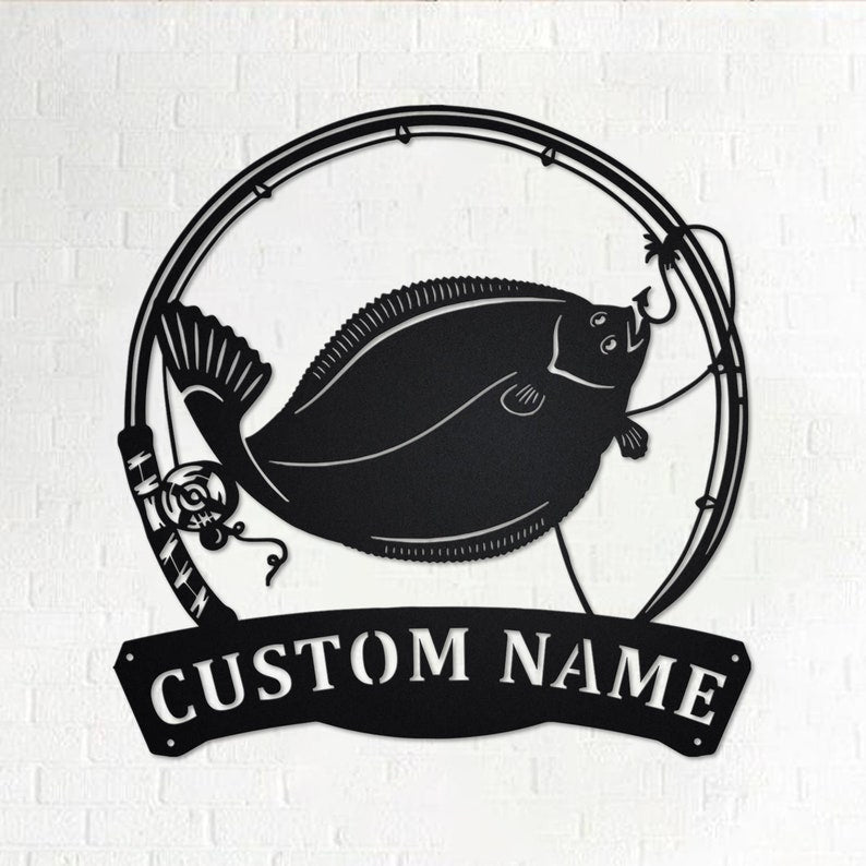 Personalized Flounder Fish Metal Sign Fishing Fishing Metal wall Decor Fishing Lover Custom Fishing Fishman Flounder