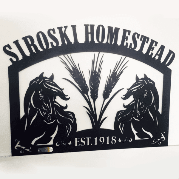 Horses Art Customized Welcome Farm Sign Personalized Horse Metal Sign Horseshoe Art Western Decor Initial Metal Sign Housewarming Gift Farmhouse Decor  Decor