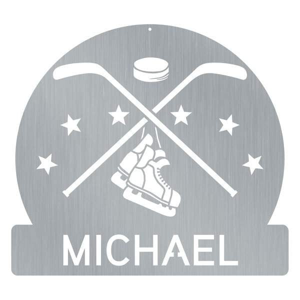 Hockey Monogram Customized Metal Signs Custom Metal Sign Custom Signs Metal Sign