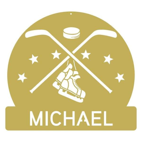 Hockey Monogram Customized Metal Signs Custom Metal Sign Custom Signs Metal Sign