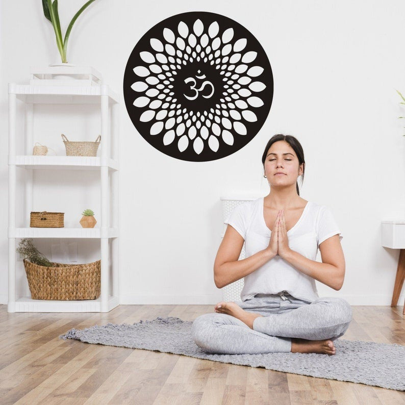 Om Yoga Metal Wall Decor Om Sign Yoga Studio Housewarming Gift House Gift Office