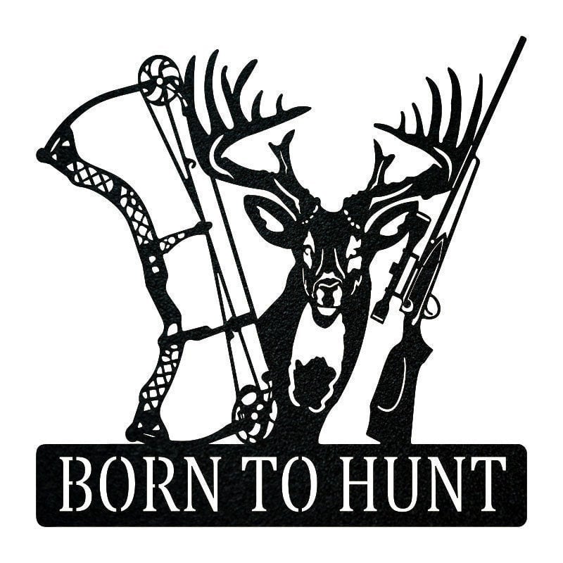 Born To Hunt Monogram Personalized Metal Hunting Sign Hunting Decor Cabin Decor
