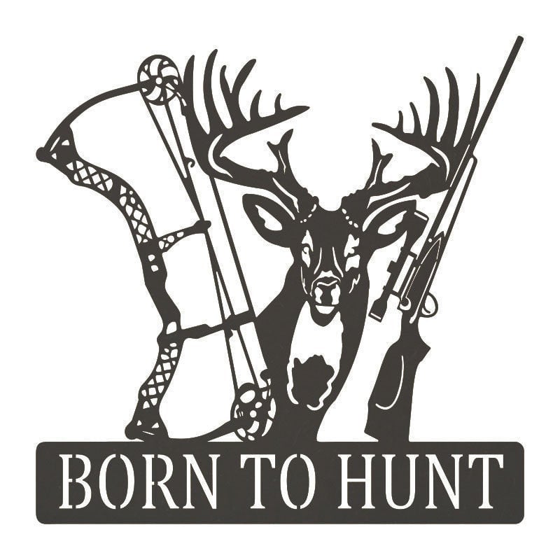Born To Hunt Monogram Personalized Metal Hunting Sign Hunting Decor Cabin Decor